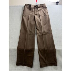 Gap Khakis Pants Womens 14 Brown Flat Front Straight Leg Golf Tennis Resort Wear
